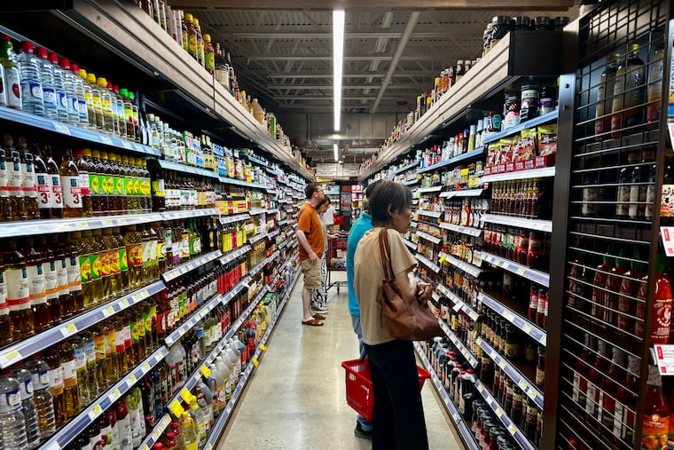 Customers shop inside H Mart Cherry Hill.