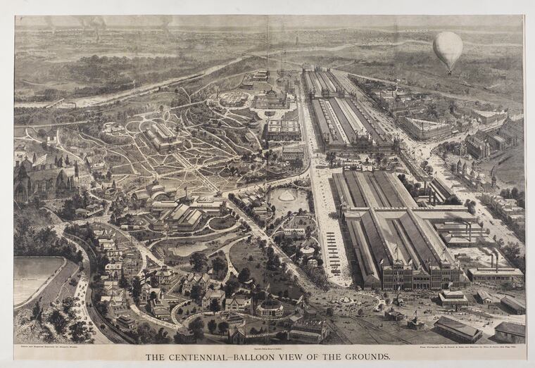Map of the Centennial Exposition grounds and buildings, 1876.