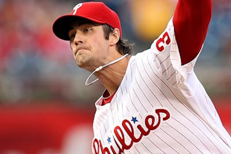 Cole Hamels got no run support for his strong pitching display. (Steven M. Falk/Staff Photographer)