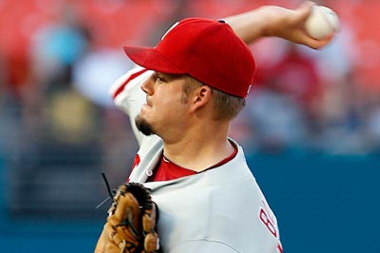 Joe Blanton returned to the mound last night for the first time in 16 days. (Alan Diaz/AP)