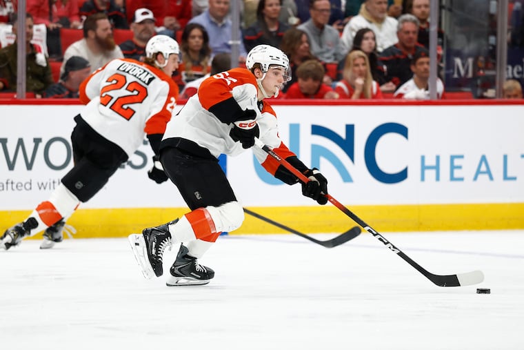 Flyers center Denver Barkey has earned the trust of coach Rick Tocchet.