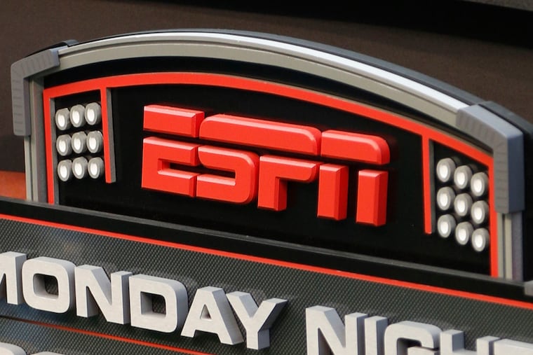 This Sept. 16, 2013, file photo shows the ESPN logo.