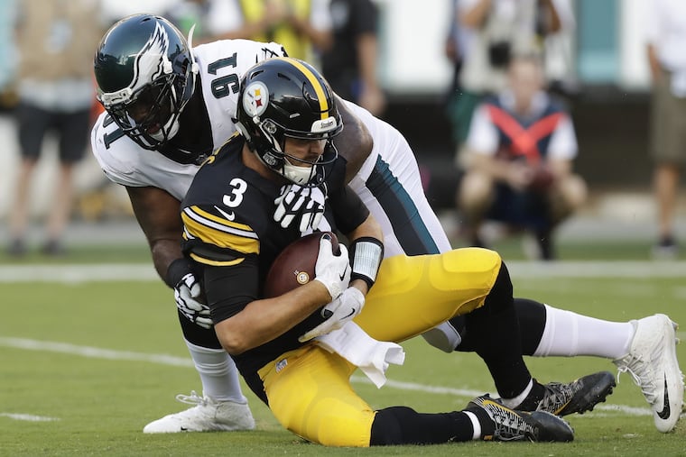 Fletcher Cox sacks Steelers quarterback Landry Jones during Thursday's preseason game.