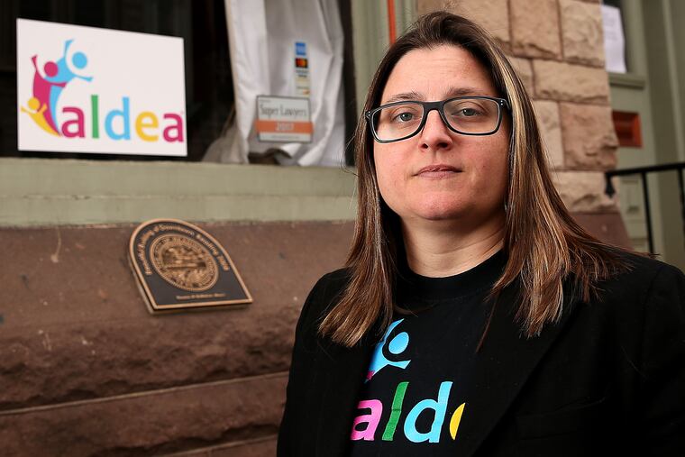 Bridget Cambria, attorney and director of ALDEA, in her office in Reading earlier this month. ALDEA is representing the hunger strikers.