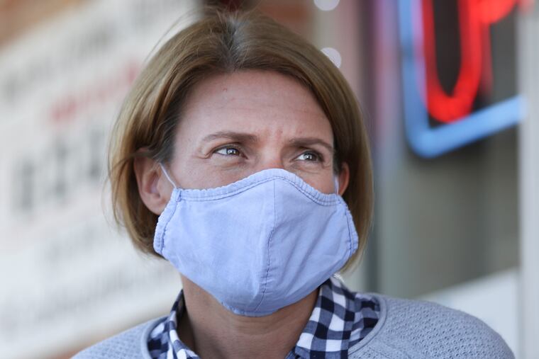 Amy Kennedy, Democratic nominee seeking to represent New Jersey's 2nd congressional district in the U.S. House of Representatives, during a campaign tour of the area in September. Kennedy is looking to unseat Jeff Van Drew, who switched to the Republican Party earlier this year.