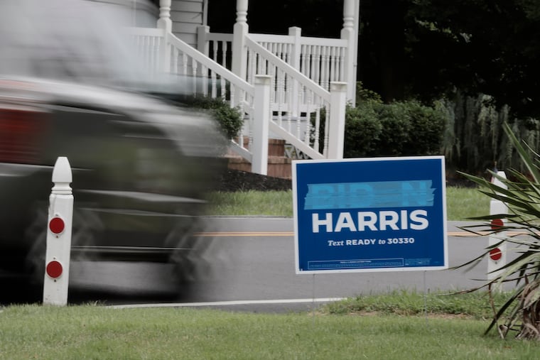 When Dennis Moore of Washington Township, Gloucester County, N.J. heard the news that President Joe Biden was not seeking re-election, he grabbed his blue tape, corrected the campaign sign he had from the last election, and put the sign out in front of his house “just to show the world we are behind" Vice President Kamala Harris. Moore also hung a Biden flag from his home out of “respect for what he has done for our country.”