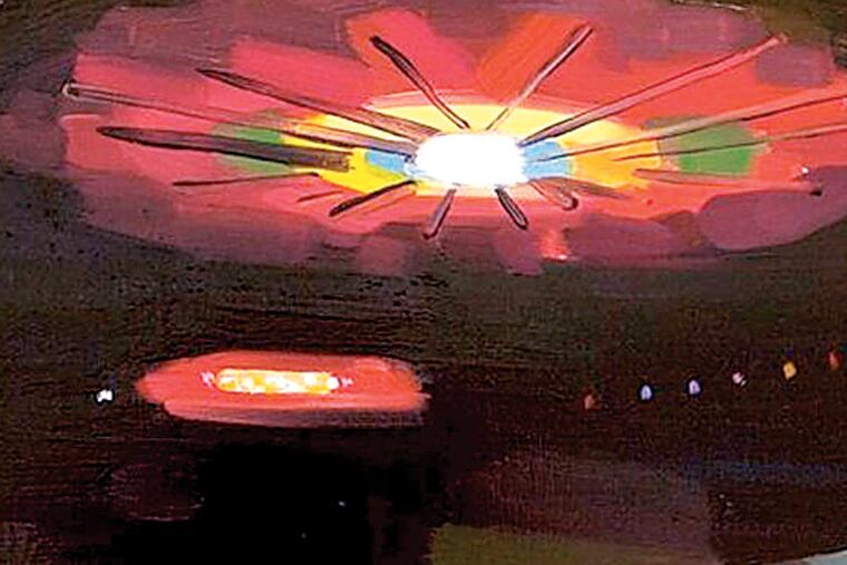 Aliza Morell, Untitled (Roller Rink), 2013, oil on panel, 8 x 10 inches