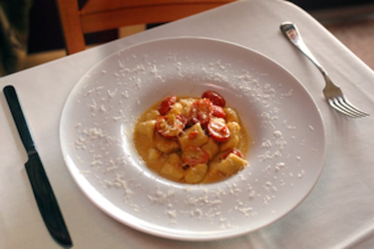 Homemade gnocchi with tomato, mirepoix: Good ingredients in smart combinations that show polished technique.