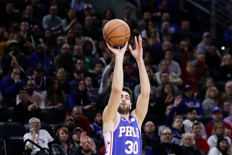 Sixers guard Furkan Korkmaz plays a key role because of his shooting prowess from three-point range.