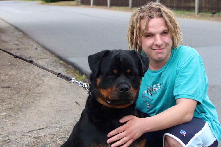 Rob Ayley, of New Zealand, in Germany this month. He was in Europe to look for Rottweilers and maybe take some dogs home.