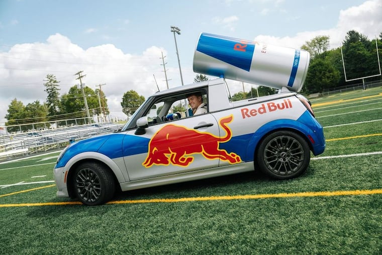 Cooper DeJean brought his new ride to the football field.