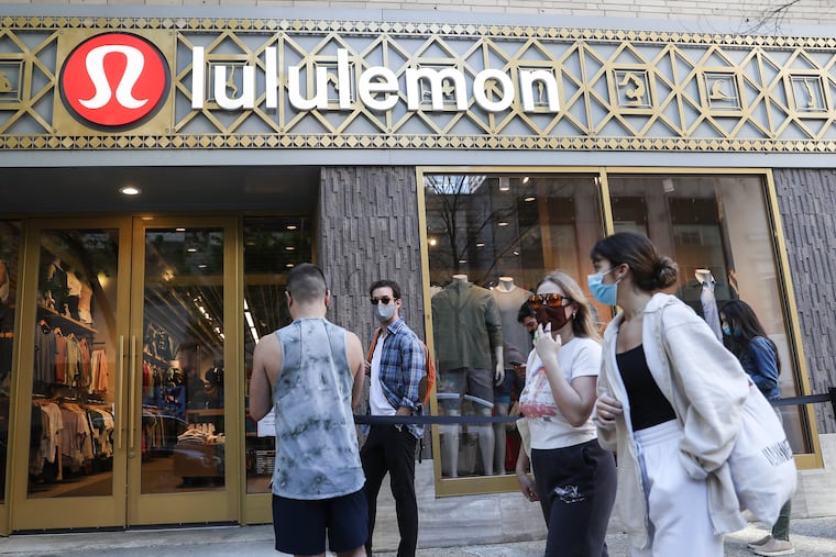 The Lululemon store at 17th and Walnut in Center City. Two people burglarized the Lululemon store at Suburban Square in Ardmore early Tuesday morning.