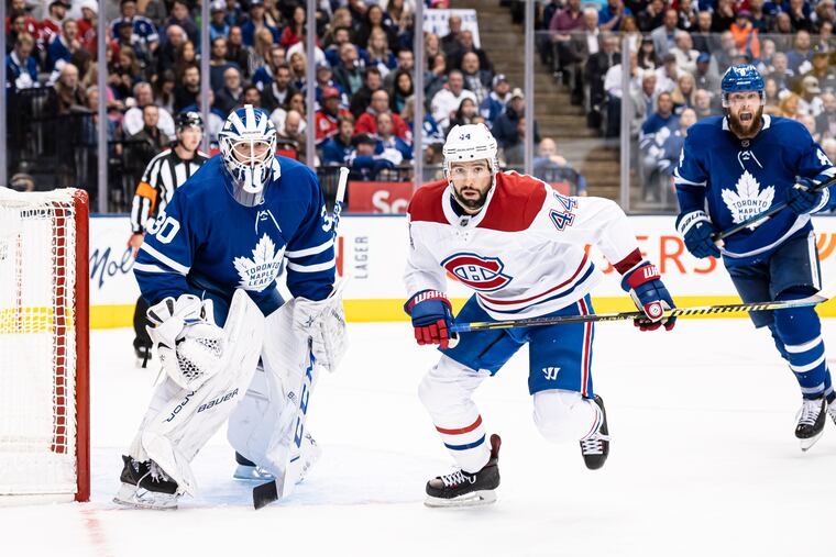 The Flyers acquired Montreal veteran Nate Thompson (44), who will start off as the fourth-line center for his new club.