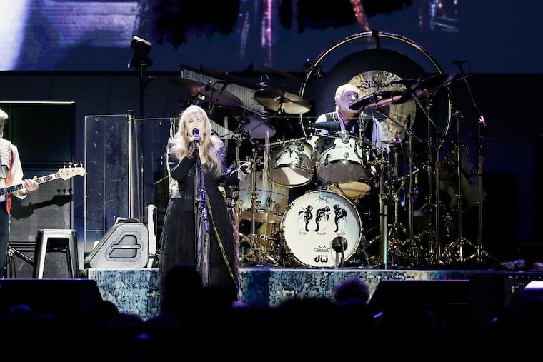 (From left)John McVie, Stevie Nicks, Mick Fleetwood and Neil Finn of Fleetwood Mac perform at Boardwalk Hall in Atlantic City on March 9.