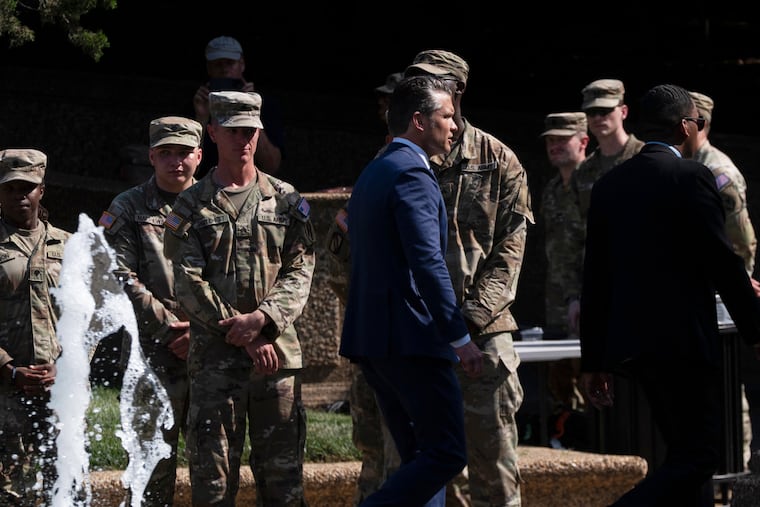 Defense Secretary Pete Hegseth attends a D.C. Safe and Beautiful Task Force ceremony, Thursday, July 2, 2026,at Meridian Hill Park in Washington.