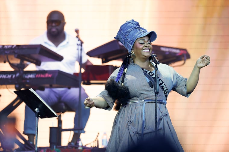Jill Scott takes to the stage for One Philly: Unity Concert for America on the Benjamin Franklin Parkway on Saturday.
