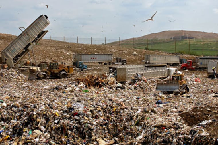 Waste Management's new 124-acre landfill in lower Bucks County, GROWS North, was approved in April. GROWS is an acronym for Geological Reclamation of Waste Services. (Tom Gralish/Inquirer)