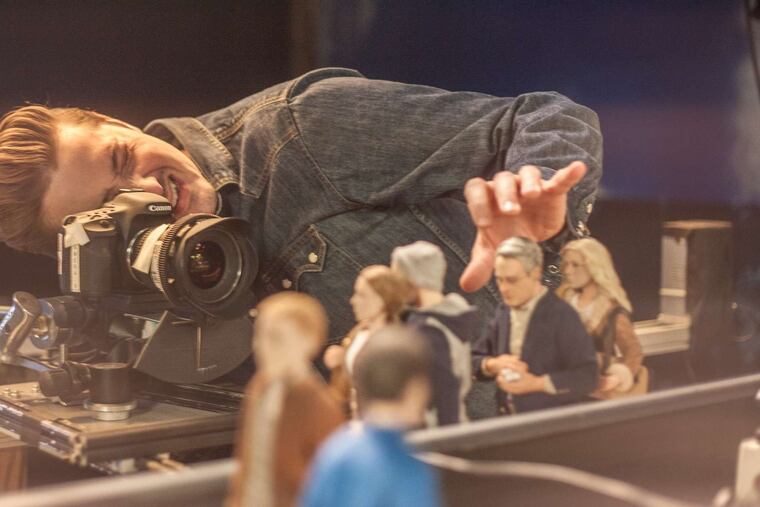 Duke Johnson, codirector and producer, works with puppets sized to one-sixth scale on the set of Anomalisa." CHRIS "TOOT" TOOTELL / Paramount Pictures