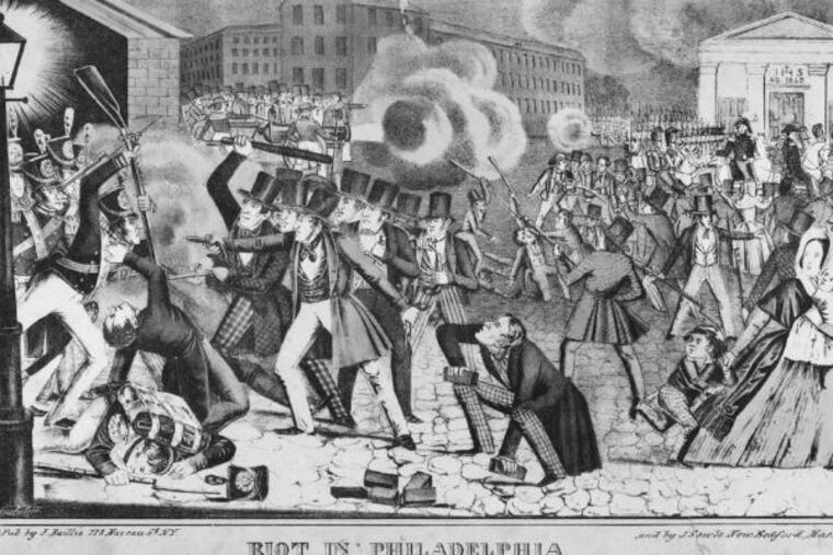 An image of the anti-Catholic riots in Philadelphia in the summer of 1844.