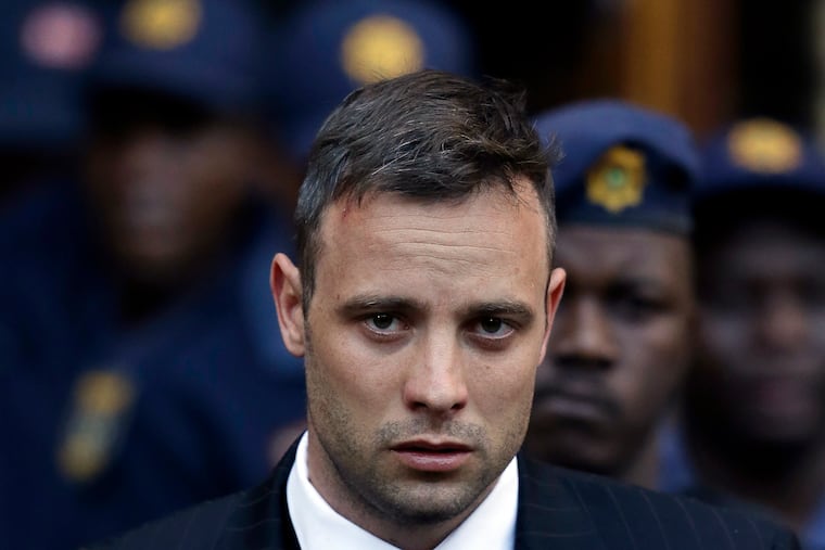 Oscar Pistorius leaves the High Court in Pretoria, South Africa, after his sentencing proceedings in June 2016.