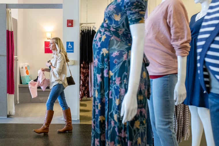 A shopper inside Destination Maternity's store in Cherry Hill, New Jersey, Monday, February 4, 2019. The company's new CEO has stepped down amid falling sales and investor concerns about the company's growth prospects.