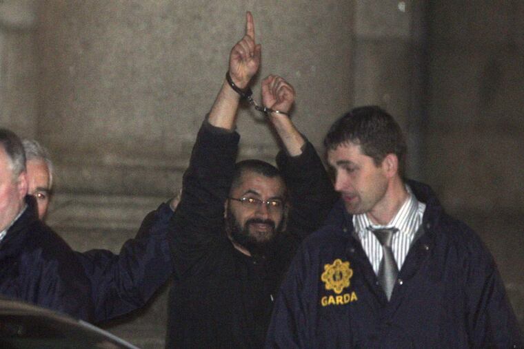 Ali Charaf Damache, known by the alias “Black Flag,” told a federal judge Wednesday in Philadelphia that he wishes to represent himself at trial. He is pictured here, after a 2010 court hearing in Ireland.