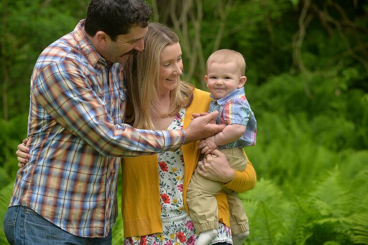 Rob and Melissa Mastrippolito with their son Nicholas at home in Coatesville in May.