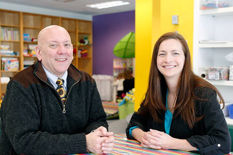 Tony Morelli, director of off-site programs, left, and Carrie Miluski, executive director at Peter's Place in Radnor, PA. ( AKIRA SUWA / Staff Photographer )