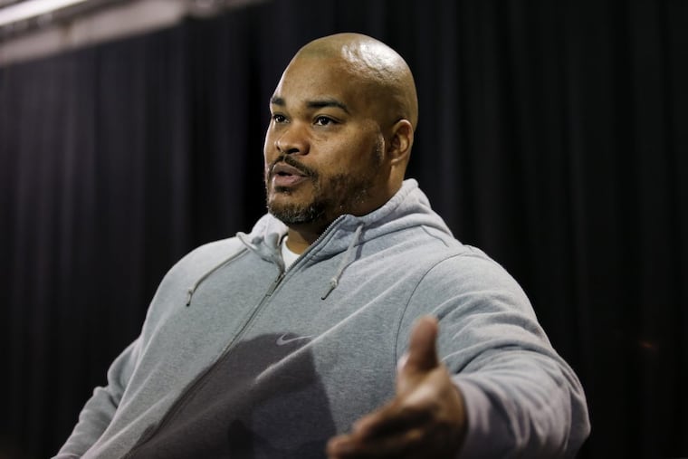 Running Backs Coach Duce Staley during a press conference at the mall of America in Minnesota, Thursday, Feb. 1, 2018. YONG KIM / Staff Photographer