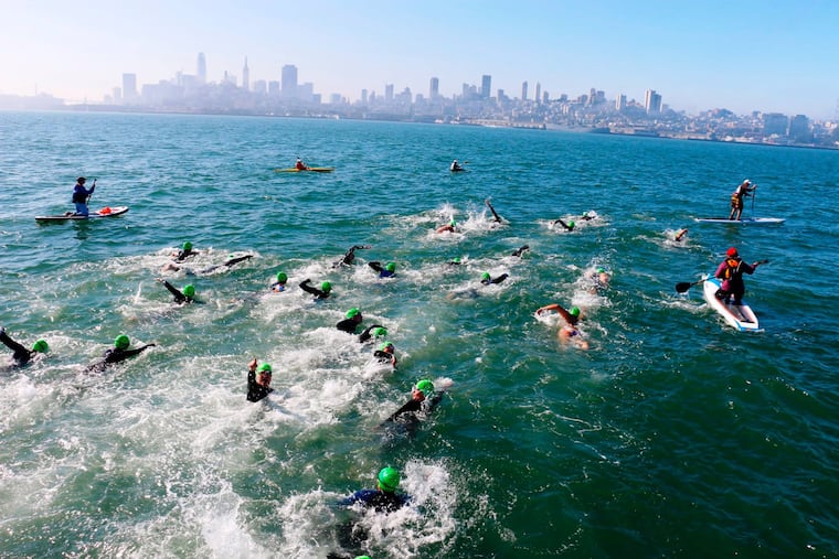 The Malvern Prep boys' water polo team just swam the expanse of the San Francisco Bay from Alcatraz Island to benefit hydrocephalus research.