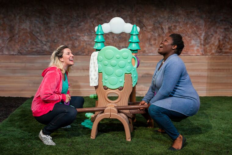 Brandi Burgess (left) and Angelica Jackson in "Cry Ity Out," through June 23 at Simpatico Theatre Company.