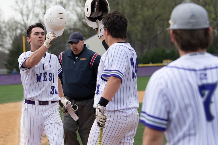 Ryan West (No. 31) and Cherry Hill West baseball team travel to Triton for the South Jersey Group 3 title game.
