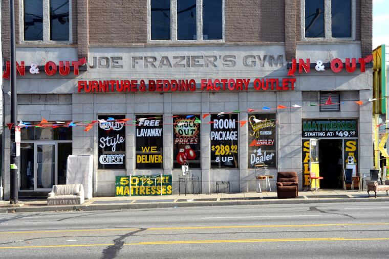 The street entrance of Joe Frazier's Gym on North Broad Street in 2012, provided courtesy of the National Trust for Historic Preservation.