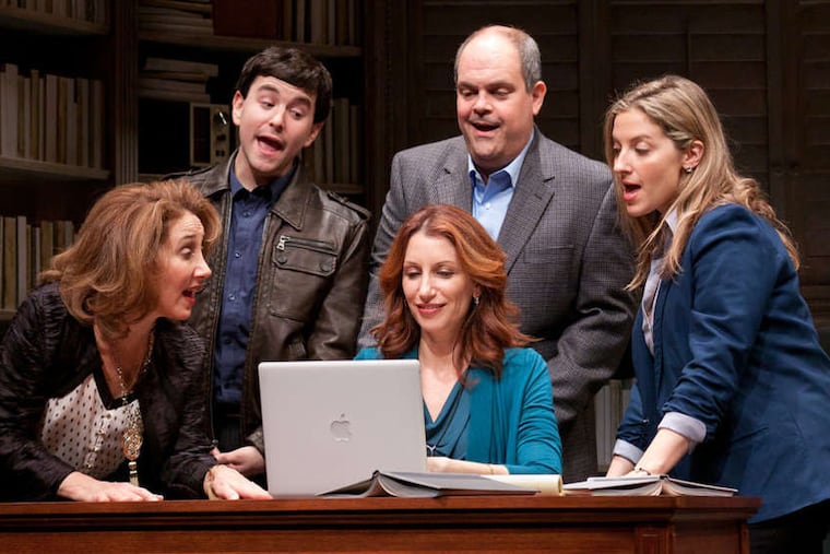 (From left) Joanna Glushak, Alex Brightman, Nancy Balbirer, Brad Oscar, and Donna Vivino take the roles of famous Jews in "Stars of David."