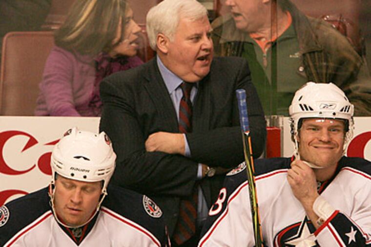Ken Hitchcock called Peter Laviolette's style an "in-your-face, press-the-issue game." (Yong Kim/Staff Photographer)