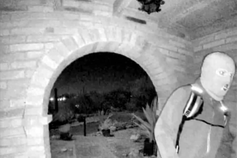 This image provided by the FBI shows surveillance images at the home of Nancy Guthrie the night she went missing in Tucson, Ariz. (FBI via AP)