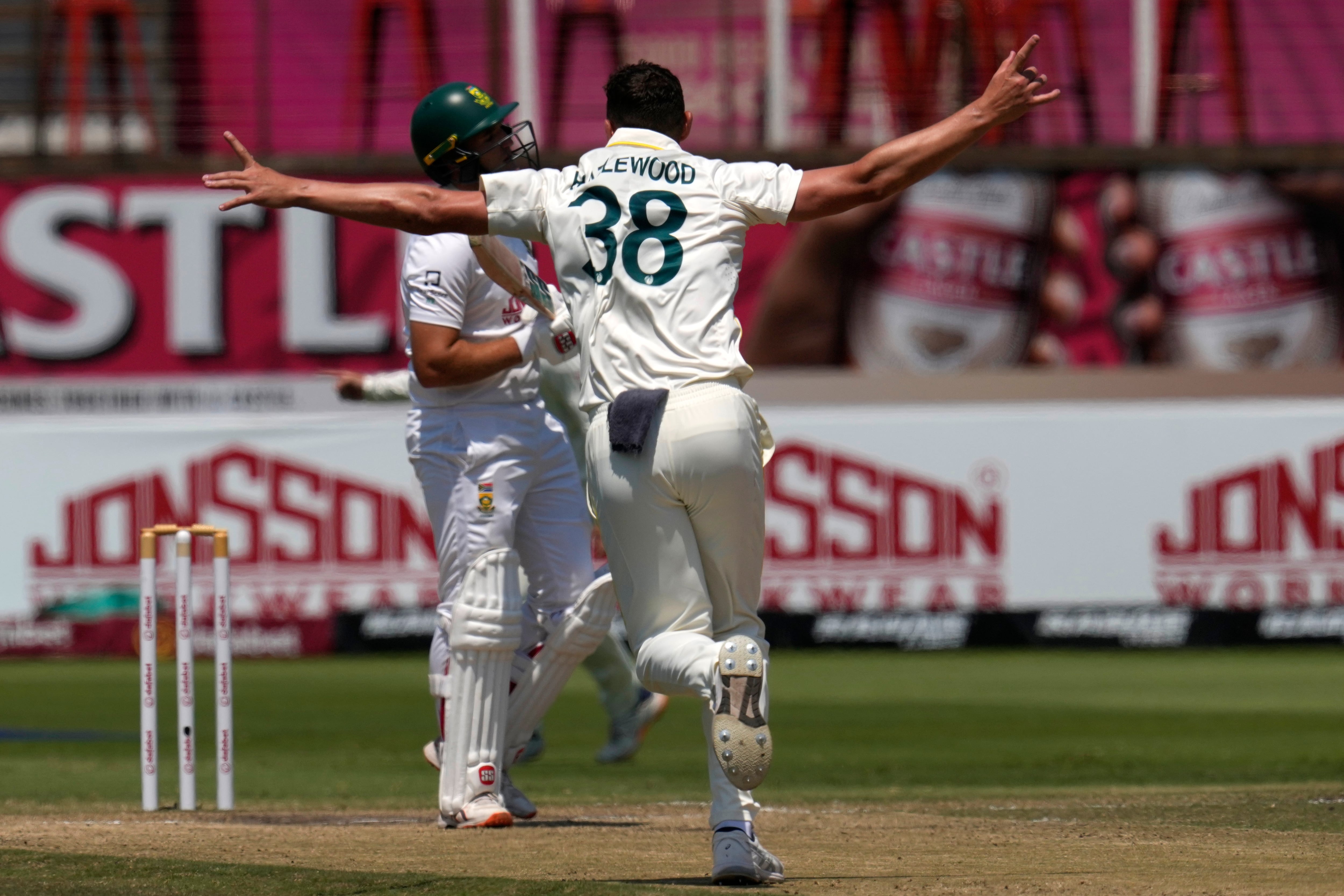 Hazlewood cleans up South Africa as Australia wins Durban cricket test by 214 runs
