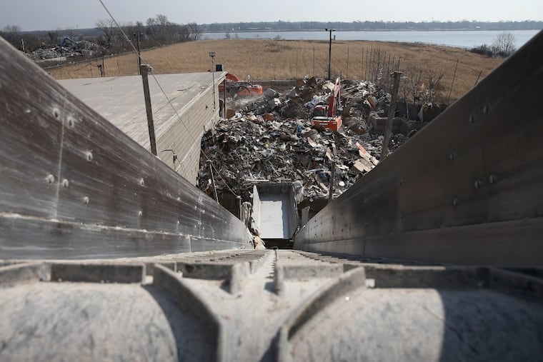 A view from Revolution Recovery showing the new parcel of land, in the background, they purchased in Philadelphia, PA on February 20, 2018. It is the former Metal Bank Superfund Site.