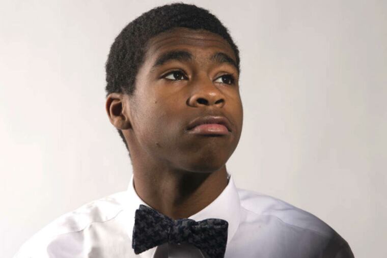 Bow tie courtesy of William + James, $75. www.williamplusjames.com. Model: Dymir Purnell, 14, freshman at the U School and participant in the Future Project. (David Swanson / Staff Photographer)