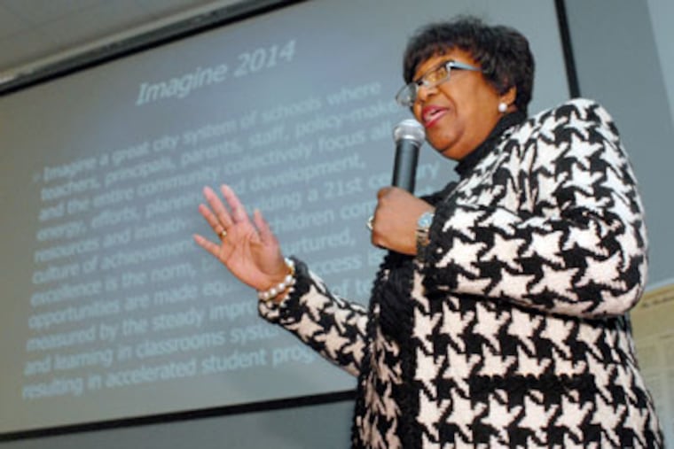 Philadelphia school superintendent Arlene Ackerman. The budget for city schools is without a deficit. (April Saul / Staff Photographer)