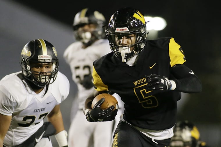 Nasir Peoples (5) sparked Archbishop Wood’s drive to a fifth state title by rushing for 1,838 yards and 29 scores.