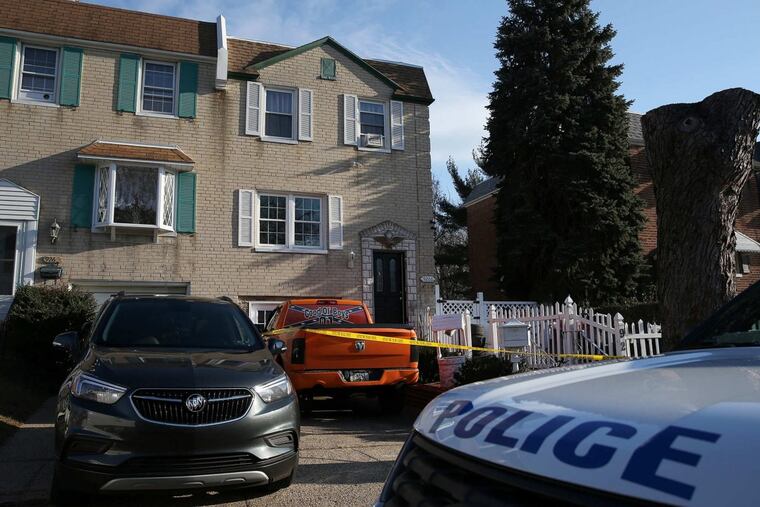 Philadelphia police crime scene tape surrounds the front of a home in the 9200 block of Angus Place in northeast Philadelphia where an 11-year-old girl was found unresponsive after a sleepover on Wednesday, Dec. 27, 2017.