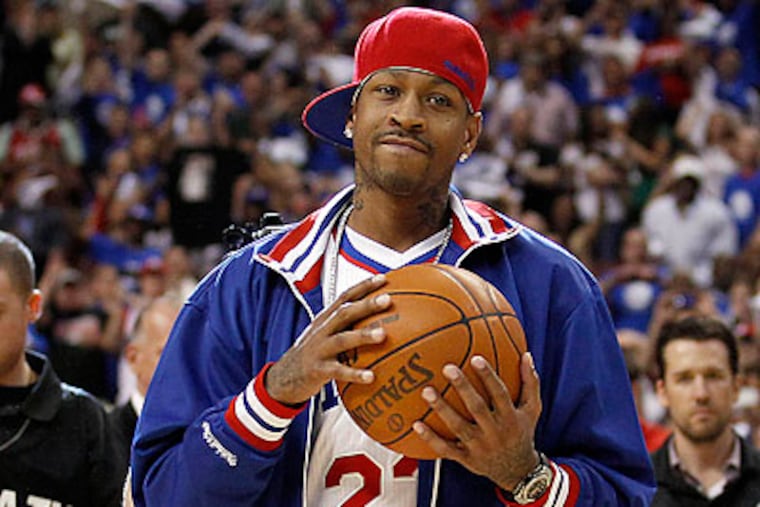 Allen Iverson's presence provided a little extra juice to the Wells Fargo Center before Game 6. (Yong Kim/Staff Photographer)