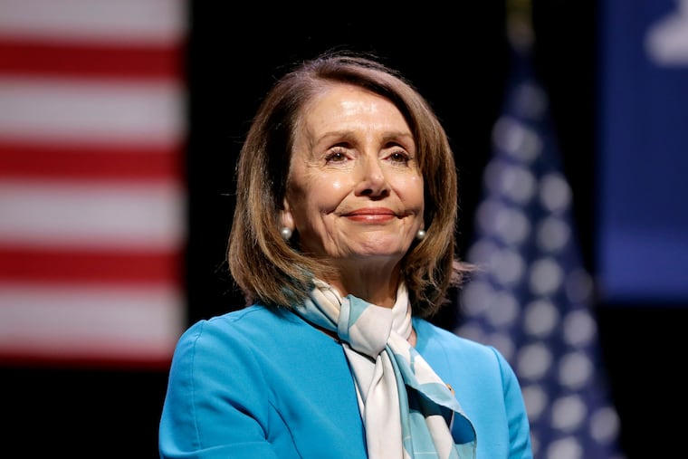 FILE - In this Feb. 25, 2019 file photo, House Speaker Nancy Pelosi smiles while attending a bill signing ceremony in New York. Pelosi has been named the recipient of the 2019 John F. Kennedy Profile in Courage Award. Caroline Kennedy, the daughter of the late president, said in a statement Sunday, April 7 that the California Democrat is "the most important woman in American political history." (AP Photo/Seth Wenig, File)