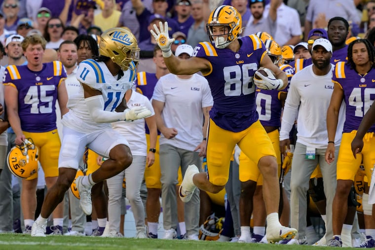 LSU's Mason Taylor could one be of the tight ends the Eagles are interested in drafting.