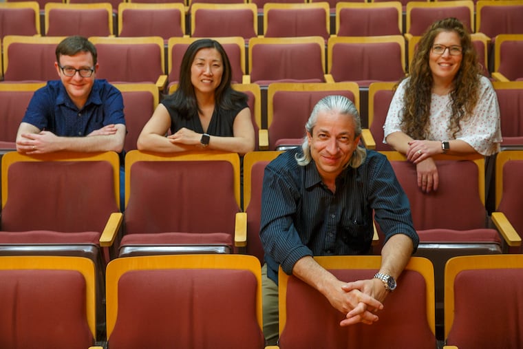 Jesse Waters, front row, has spearheaded a range of changes for the West Chester University Poetry Conference. On the back row are (left to right:) Luke Stromberg, conference coordinator; K. Hyoejin Yoon, senior associate dean of arts and humanities; and Cyndy Pilla, head of logistics and planning of the College of Arts and Humanities.