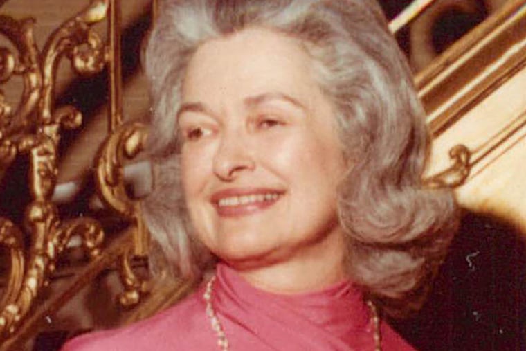 C. Patricia Chadwick Bruder at the Bellevue-Stratford, where her husband became manager in 1955 and where they lived. "She loved every minute of her life," her son said.