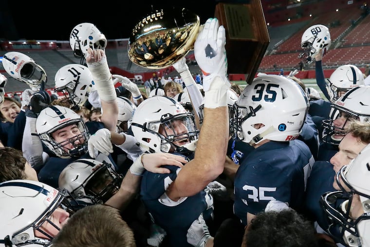 Shawnee players celebrate after their 34-0 win over Hammonton.