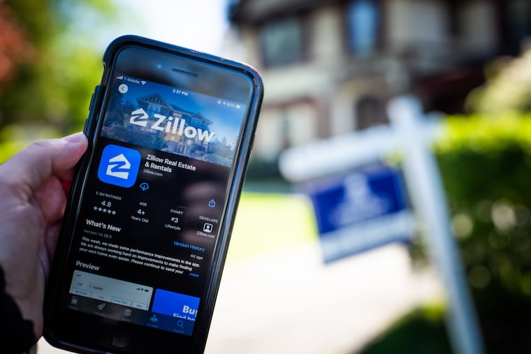 The Zillow app on a mobile phone.