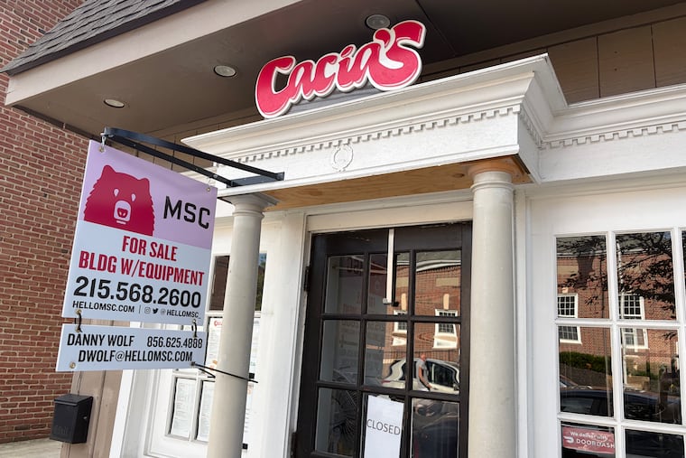 Cacia's in Haddonfield has closed its doors at 26 S. Haddon Ave., and the property, shown on Thursday, Sept. 10, 2026, is now on the market.